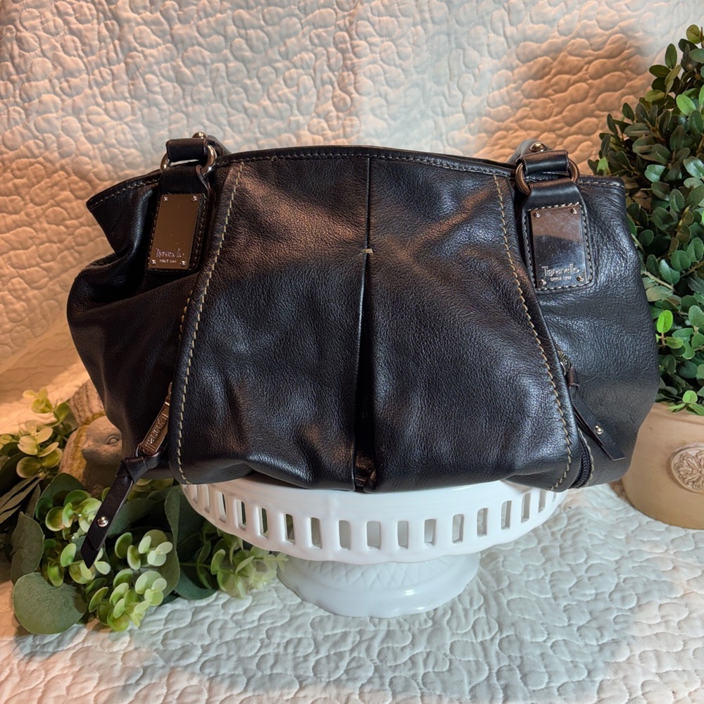 Tignanello Black Leather Shoulder Bag
